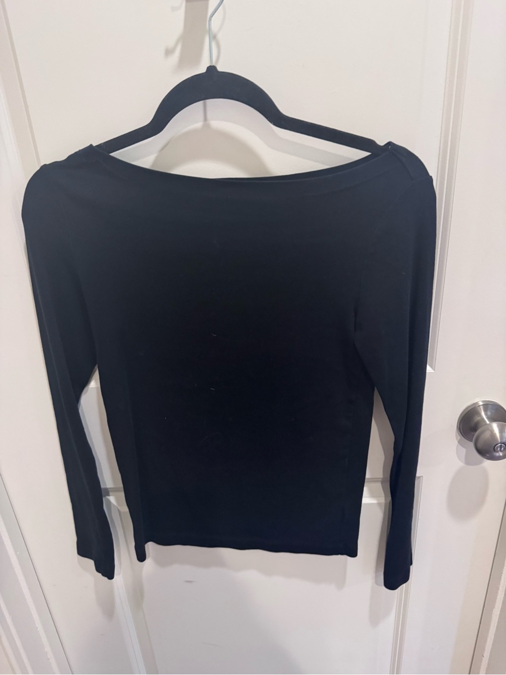 GAP Black Long-Sleeve Boatneck Top